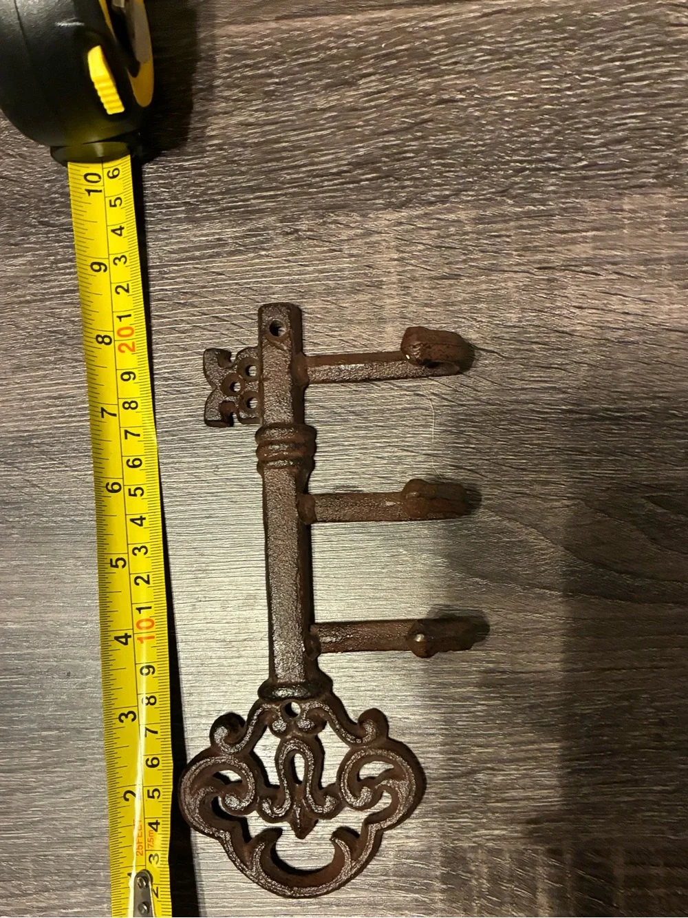 Rust Brown Decorative Cast Iron Wall Hook Rack
